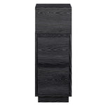 Slim Bedside Table Storage Nightstand With 2 Drawers & Open Shelf | Black