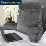 Deluxe Reading Pillow Detachable Headrest, Shredded Memory Foam Cuddle Cuddle Cushion Backrest Arm Support | XL | Grey