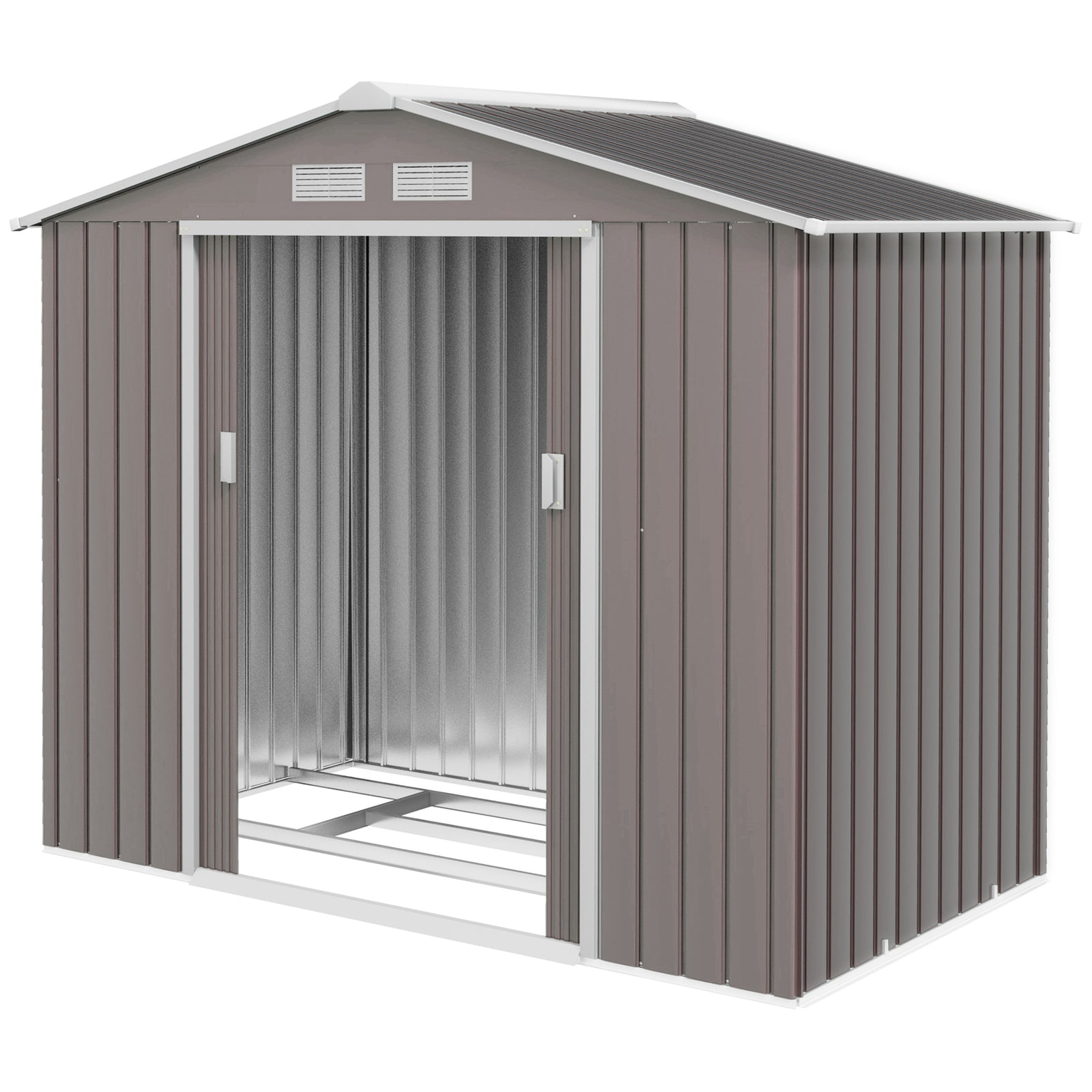 Garden Shed Storage Unit W/locking Door Floor Foundation | Gray