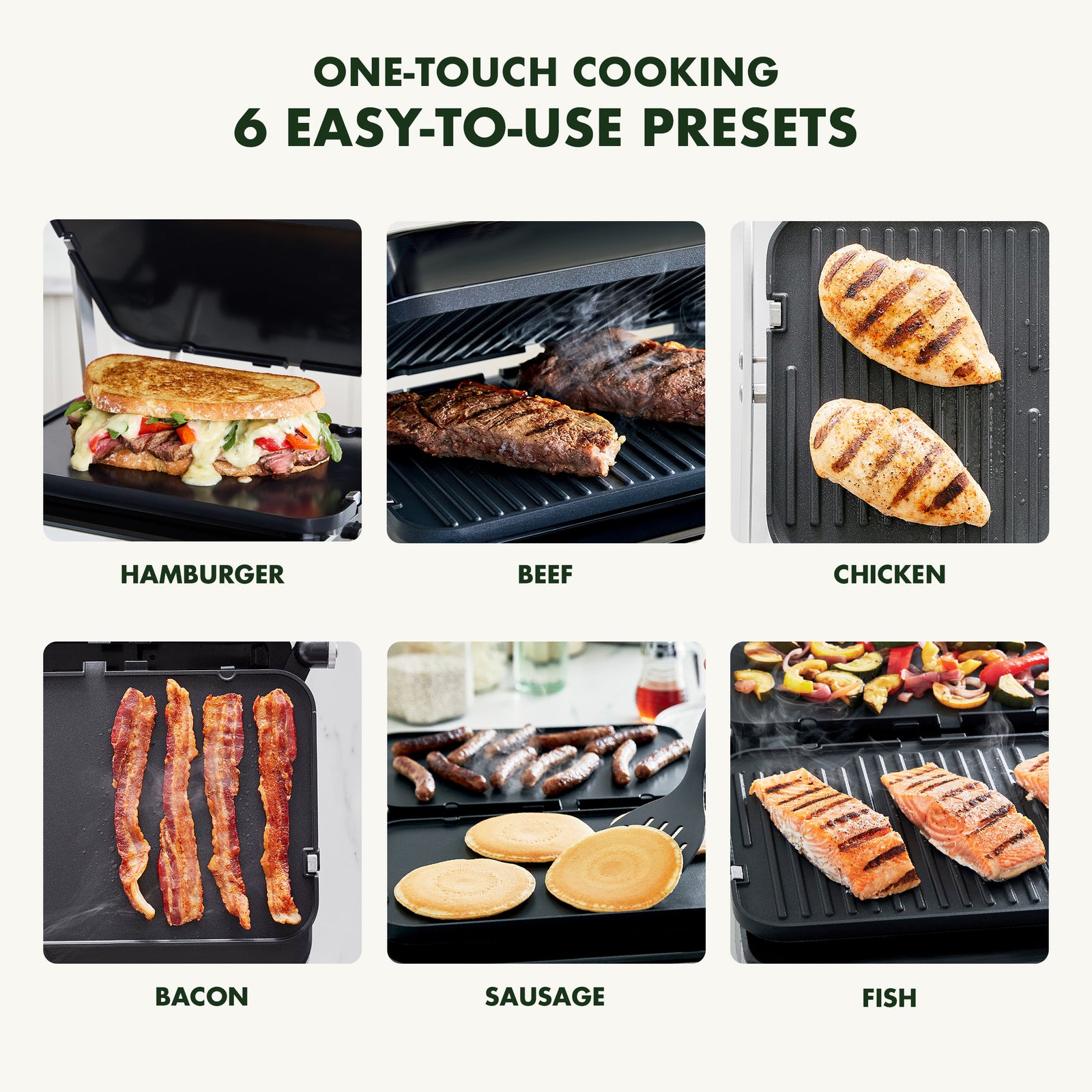 Bistro 6-in-1 Contact Grill And Griddle, Pfas-free Non-stick Ceramic | Silver