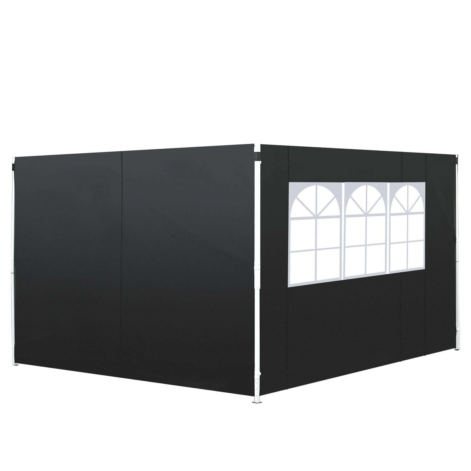 Gazebo Replacement Exchangeable Side Wall Panels W/ Window | Black