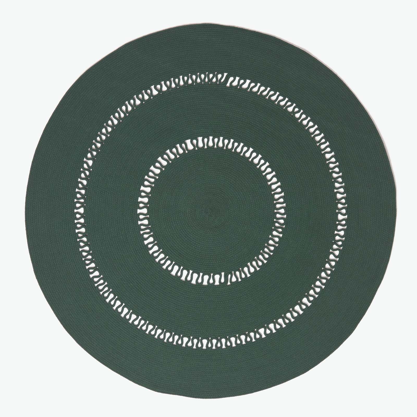 Crochet Braided Round Rug | 120cm | Green