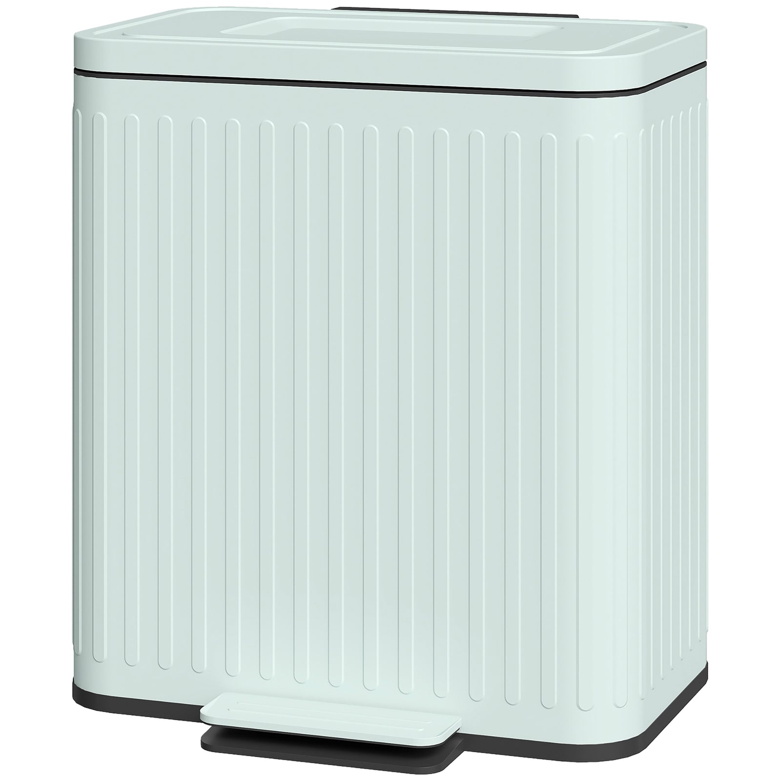 2 X 20l Double Rubbish Bin, Pedal Bin With Rubbish Bags | Green