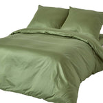 Organic Cotton Duvet Cover Set 400 Tc | European Double | Moss Green