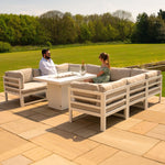 Modular Garden Furniture Set With Fire Pit | White