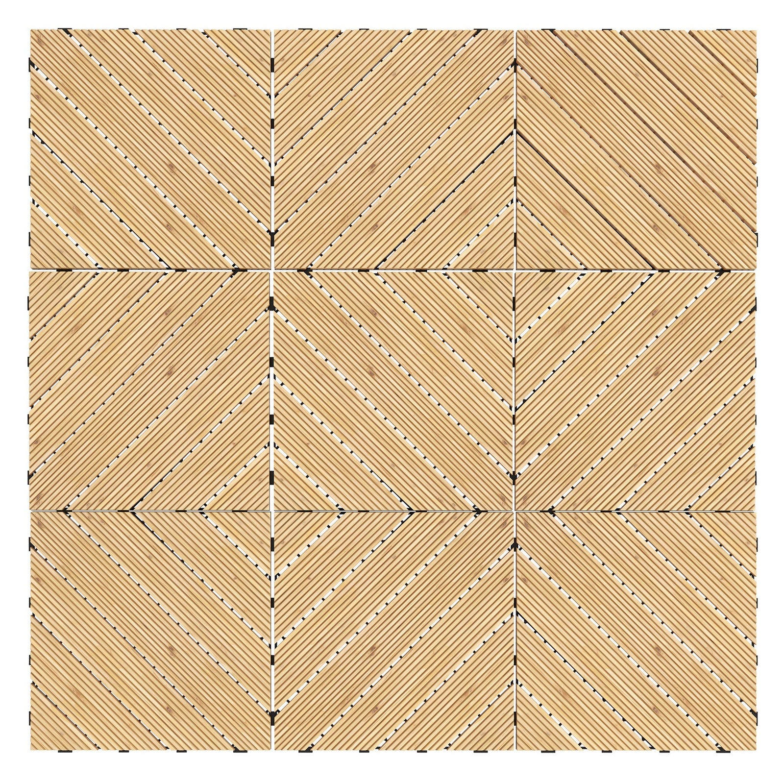 9 Pcs Yellow Anti-slip Deck Tiles 30x30 Cm, 0.81㎡ Pack