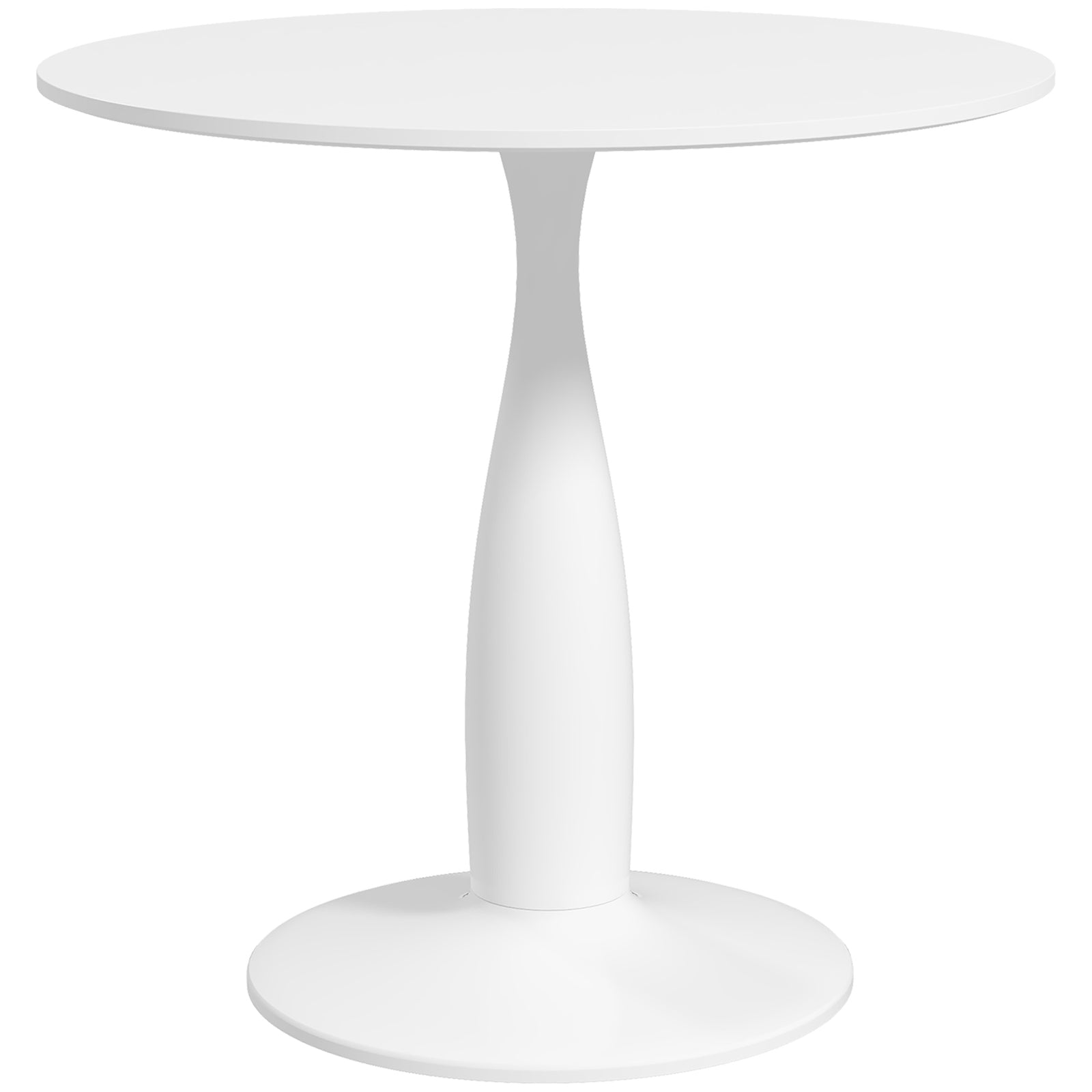 Round Dining Table W/ Steel Base, Dining Room | Antique White