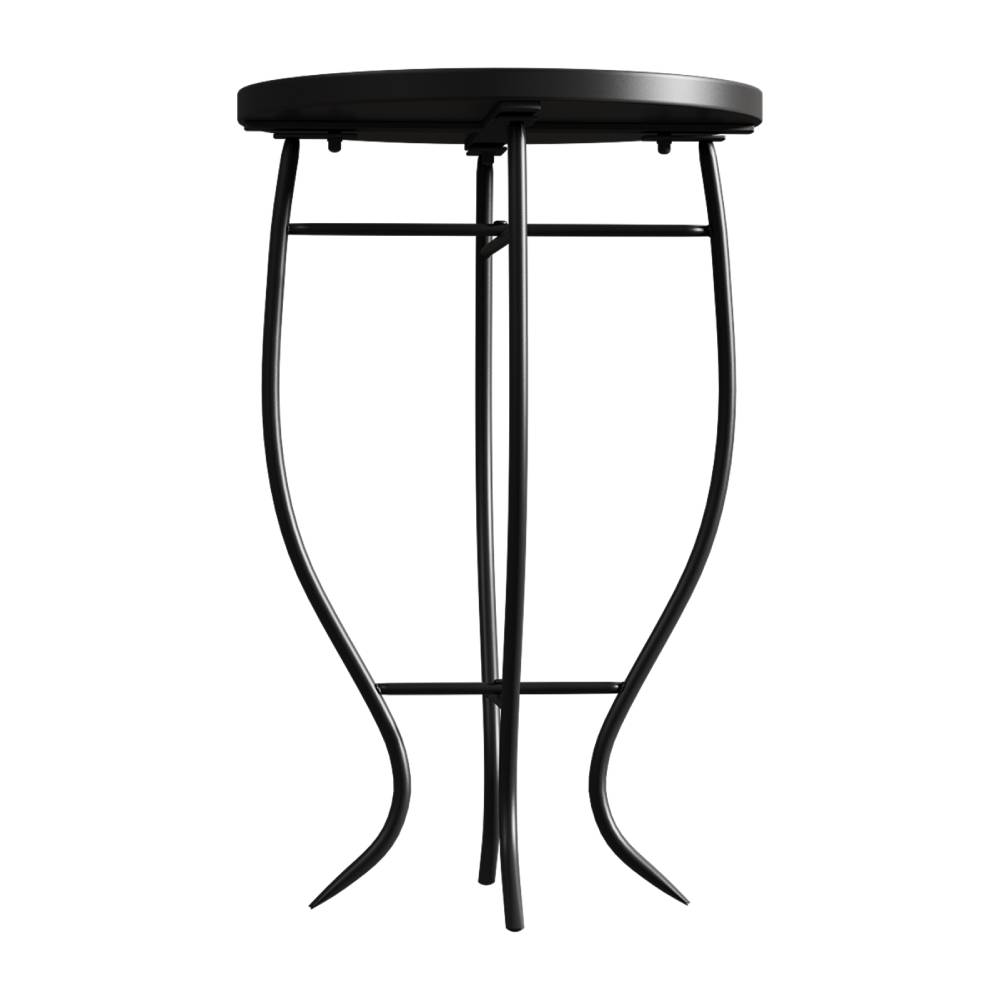 35cm Dia X 54cm H Outdoor Mosaic Accent Side Table Plant Stand | Black & White