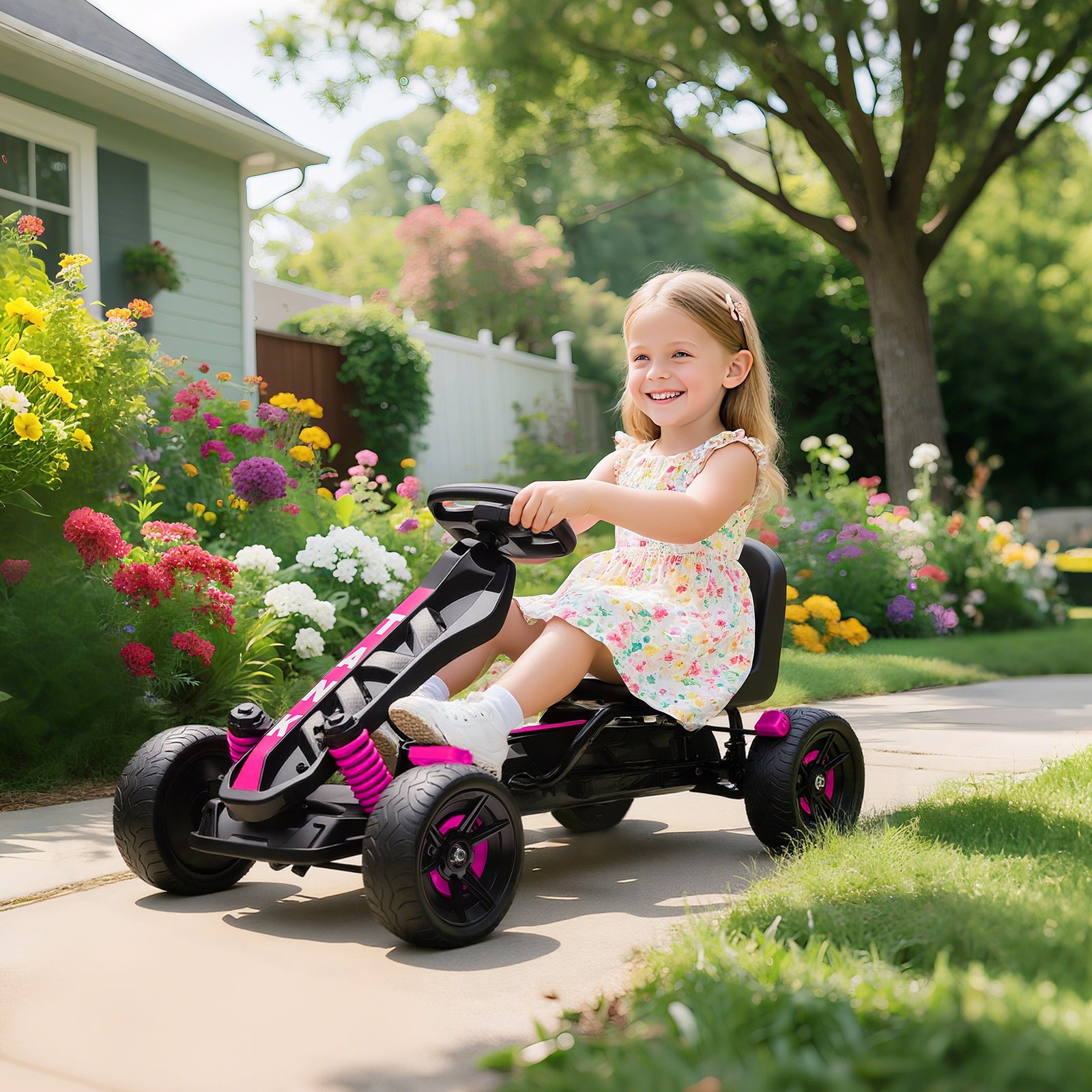 Pedal Go Kart With Automatic Clutch, For Ages 3-6 Years | Pink
