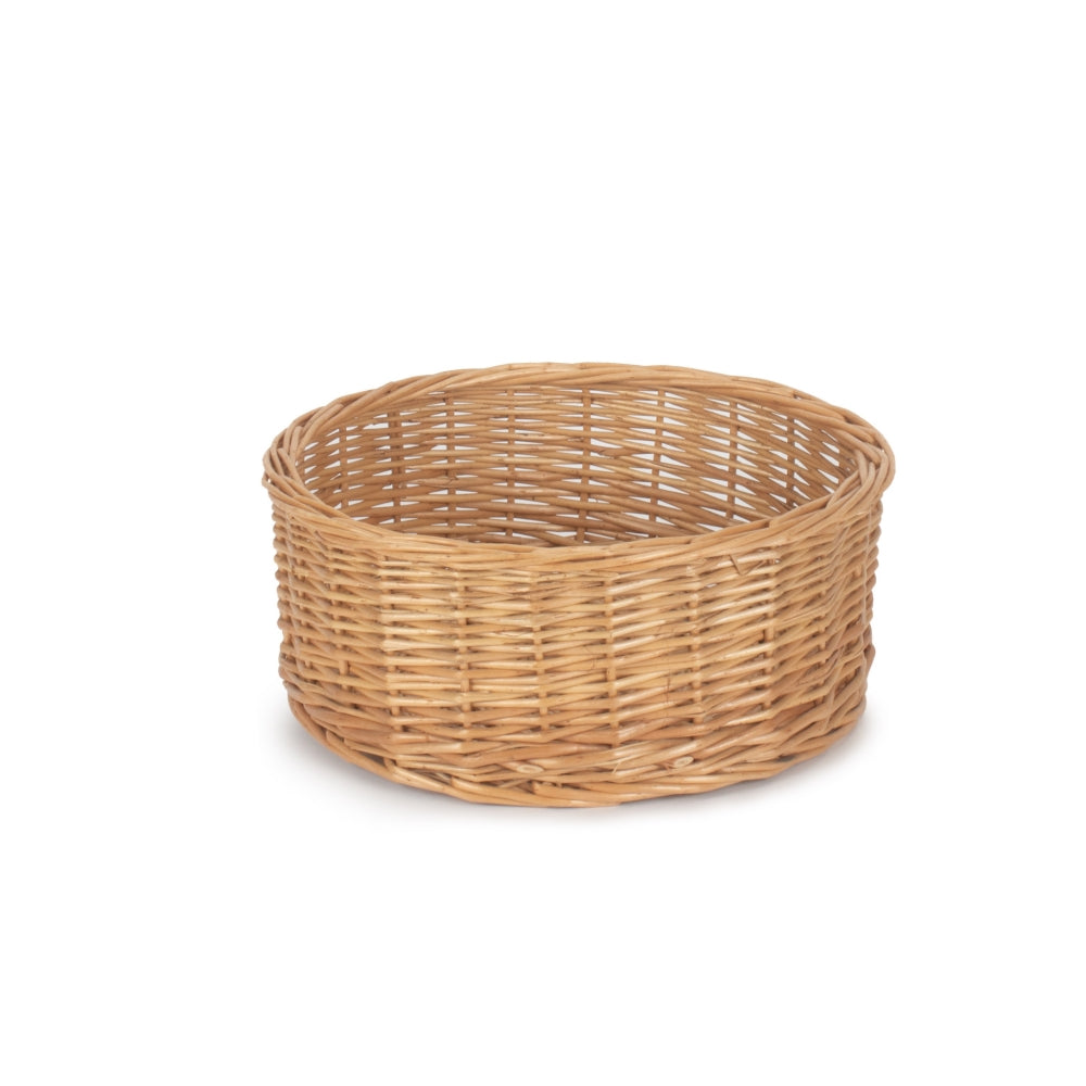 Wicker Round Straight Sided Tray | Small | Brown