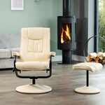 Gibson Swivel Recliner And Footstool | Cream