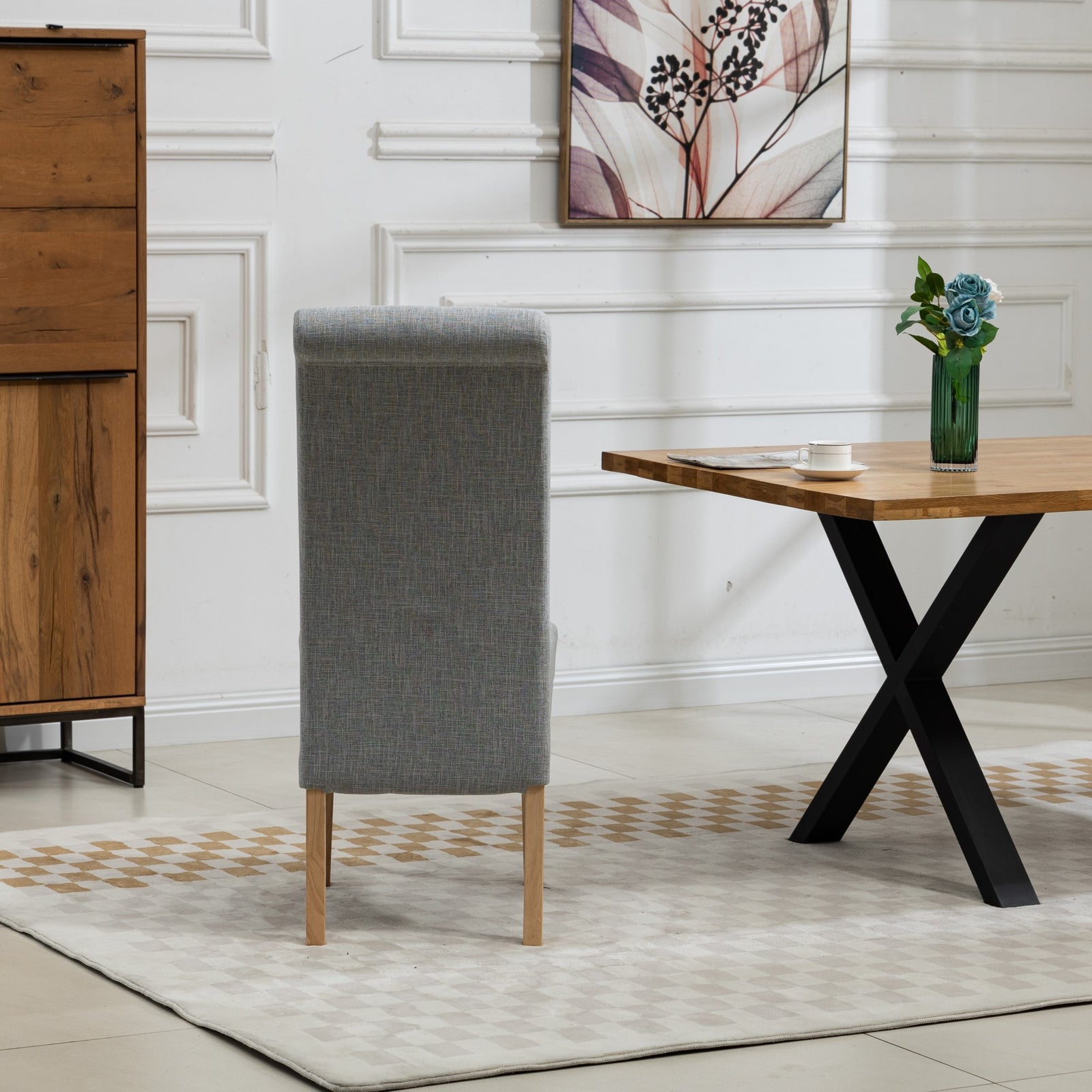 Set Of 2 Rimini Fabric Dining Chairs