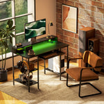 Gaming Desk With Monitor Stand And Sliding Keyboard Tray | Black