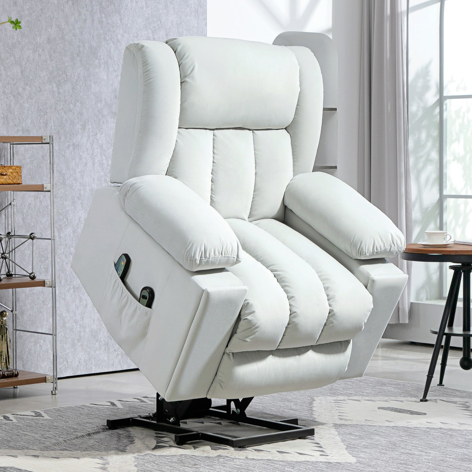 Power Lift Recliner Chair With Vibration Massage, Usb | Dove Gray