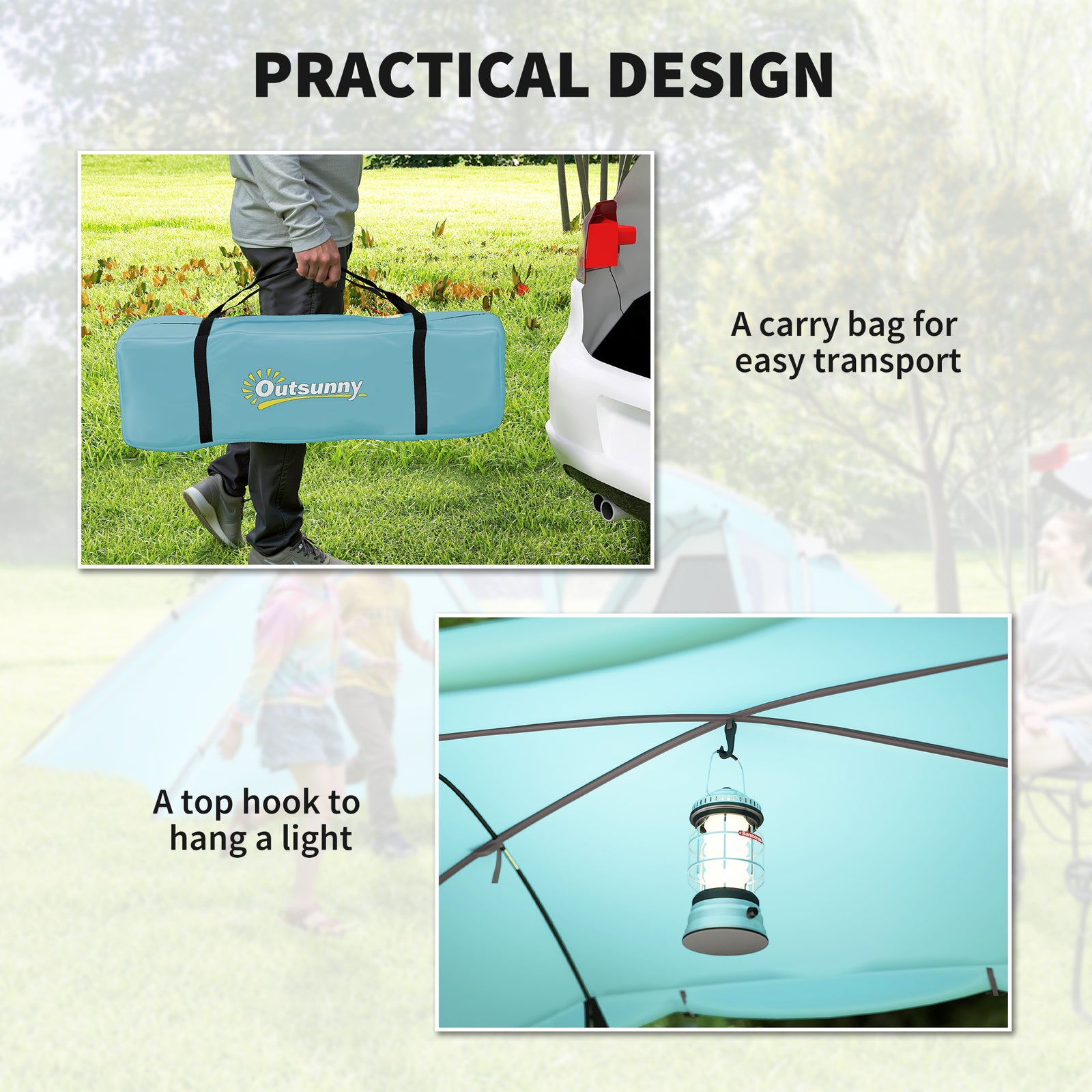 4-6 Man Family Tent, 2 Bedrooms, Living Room | Blue