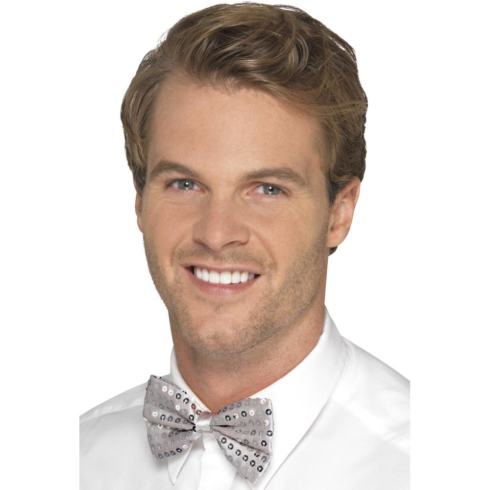 Sequin Bow Tie | Silver