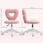 Armless Heart Vanity Chair | Pink