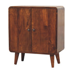 Solid Wood Mini Classic Chestnut Cabinet, Brown, 2 Doors