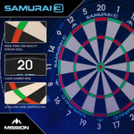 Samurai 3 Dartboard - Professional - Knife Wire - Black Number Ring | One Size | Multi