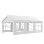 Garden Gazebo Portable Carport Shelter W/removable Sidewalls | Large | White