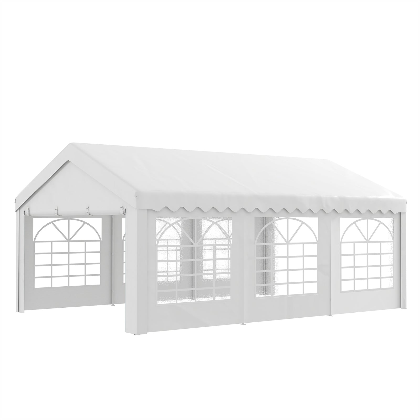 Garden Gazebo Portable Carport Shelter W/removable Sidewalls | Large | White