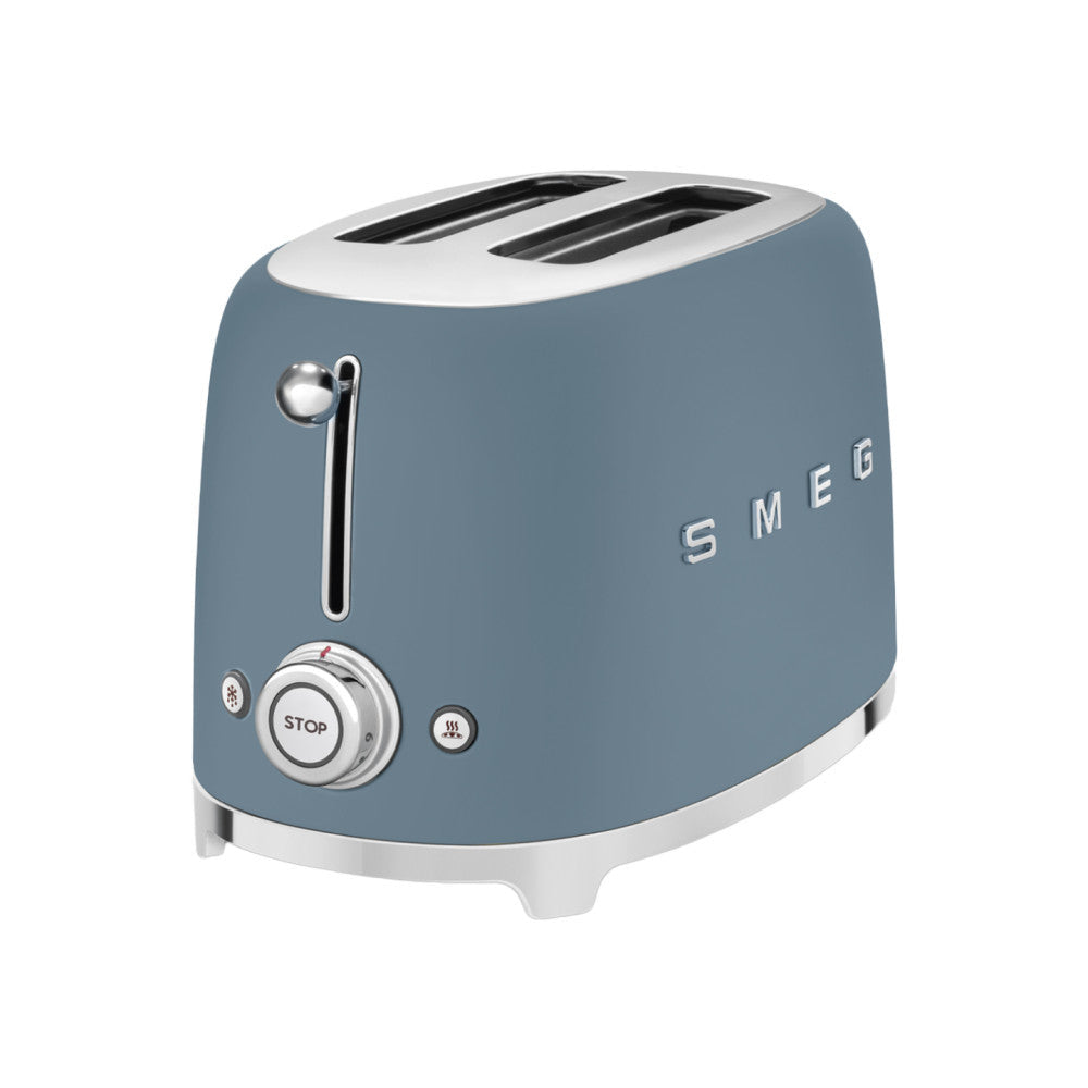 Tsf01 Matte 2 Slice Toaster + Tsbw01 Bun Warmer Set | Blue