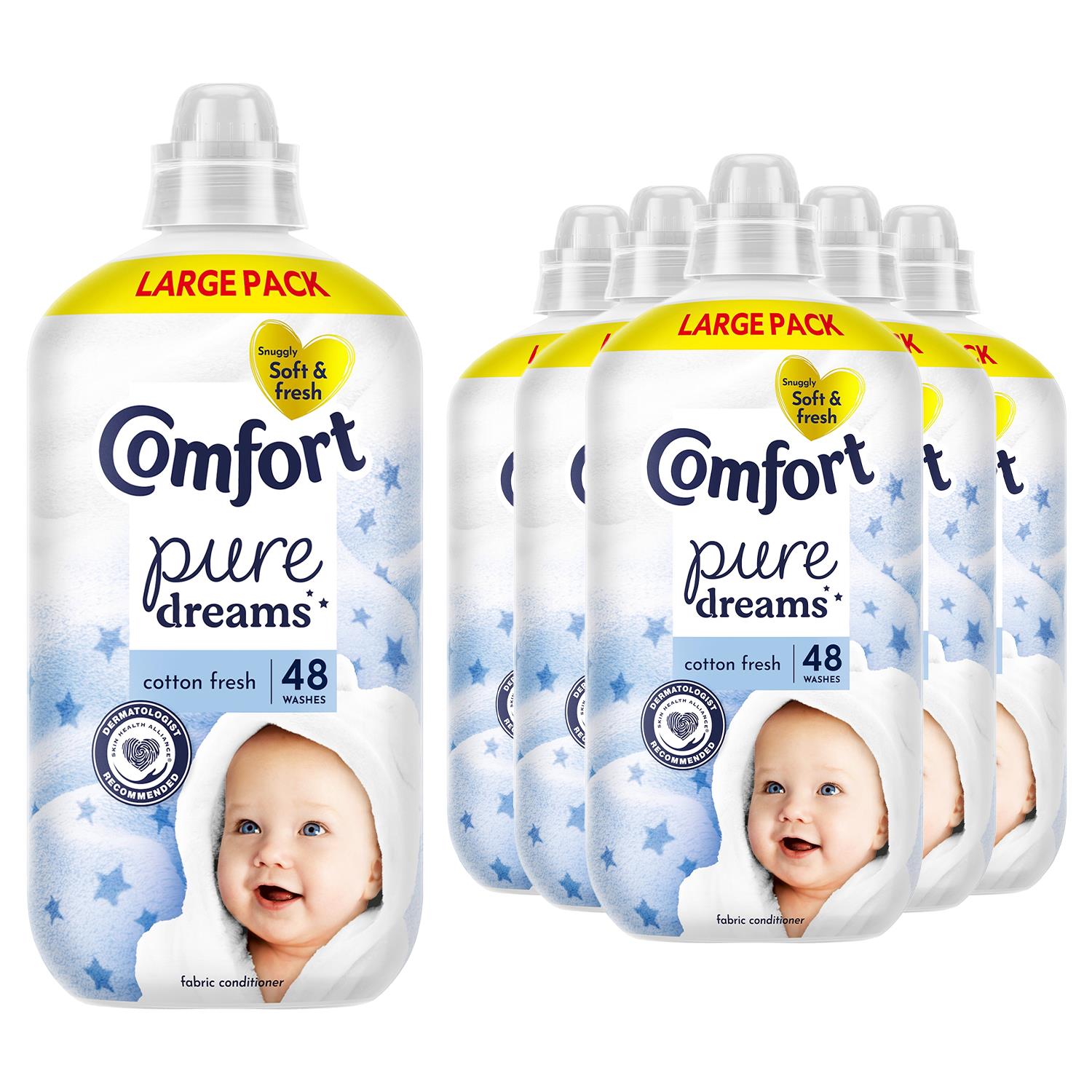 Comfort Fabric Conditioner Pure Dreams Cotton Fresh 288 Washes, 1.44 L