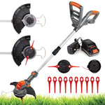 20v 2 In 1 Electric Cordless Grass Strimmer Garden Grass Cutter Trimmer Battery & Charged Included | 1 Battery + 1 Charger | Grey