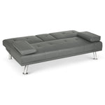 Manhattan Faux Leather Sofa Bed 2 Seater | Grey