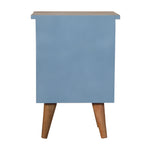Solid Wood Blue Hand Painted Bedside