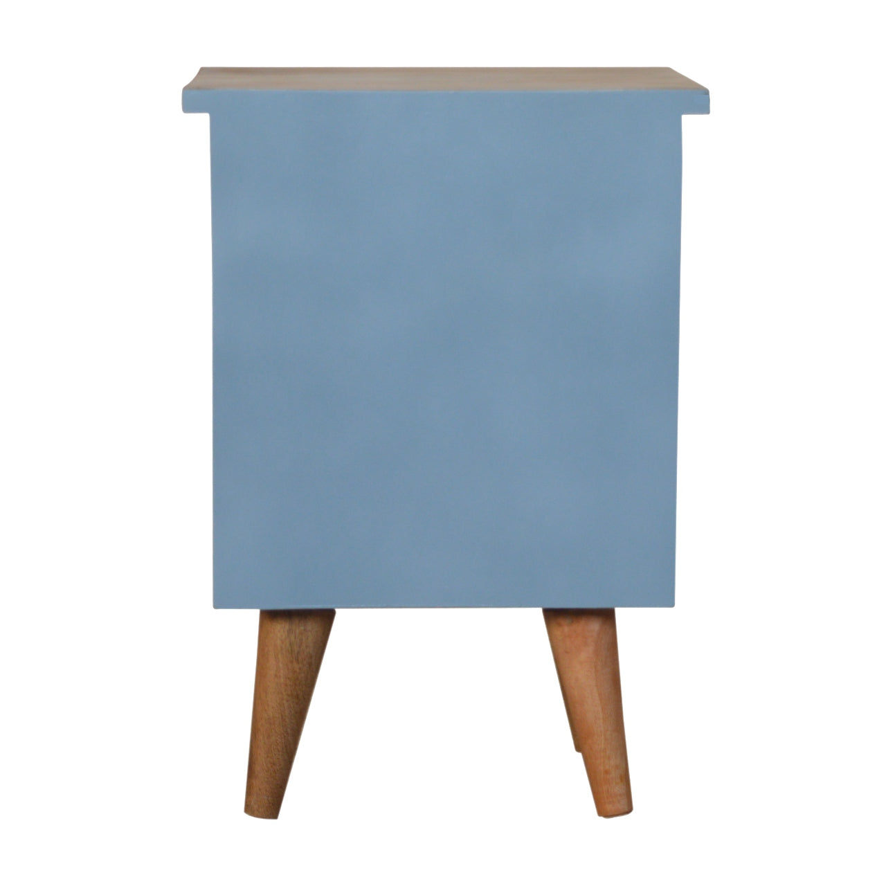 Solid Wood Blue Hand Painted Bedside