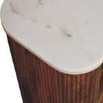 Beaumont Marble Bedside, 1 Drawer, 1 Open Shelf, White and Brown | 9 | Brown