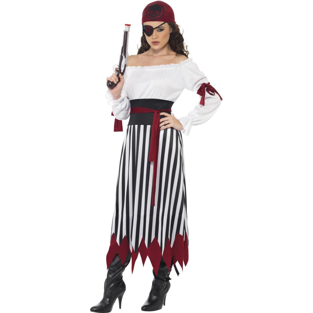 Pirate Lady Costume, Black & White | Large