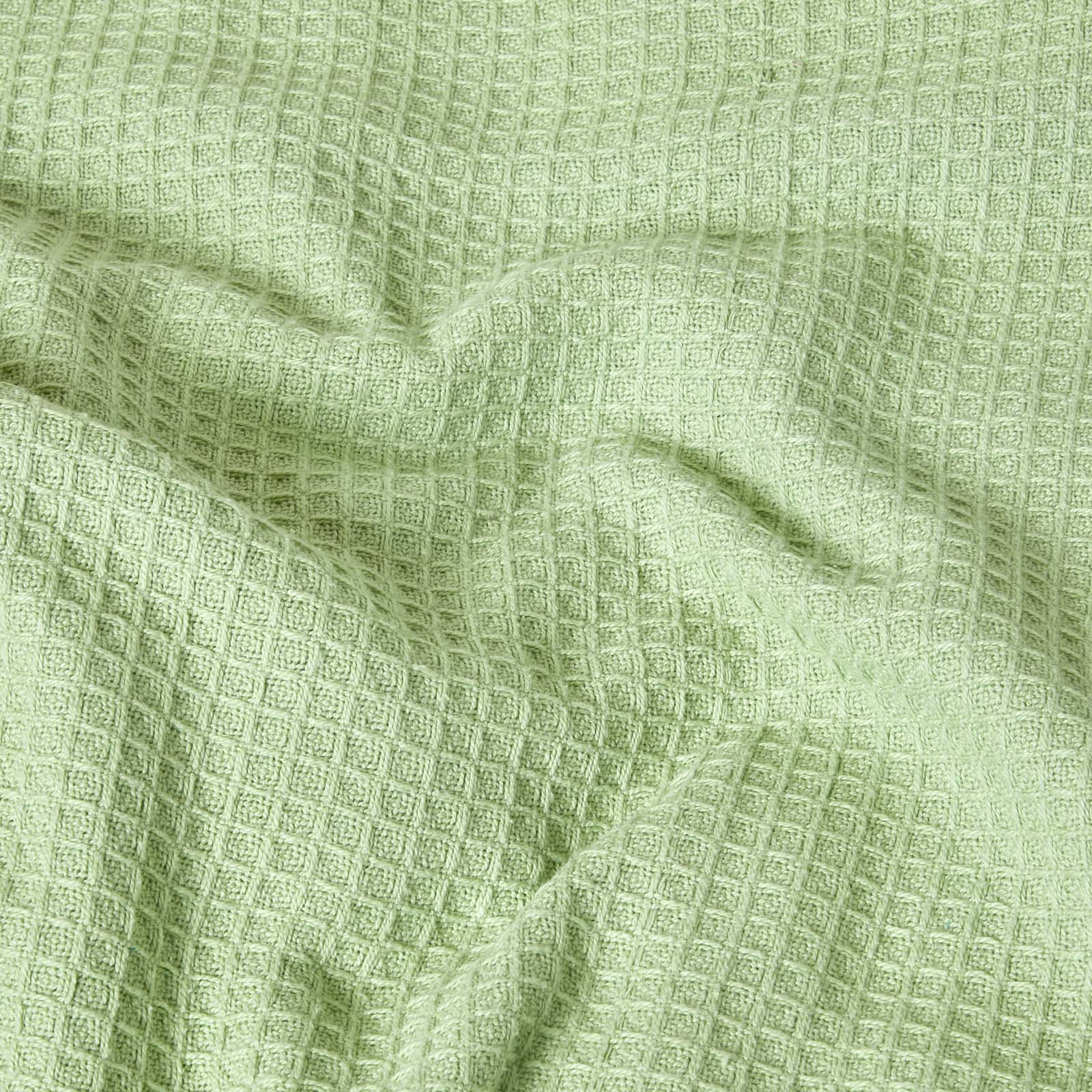 Organic Cotton Waffle Blanket/ Throw | 280cm x 230cm | Sage Green