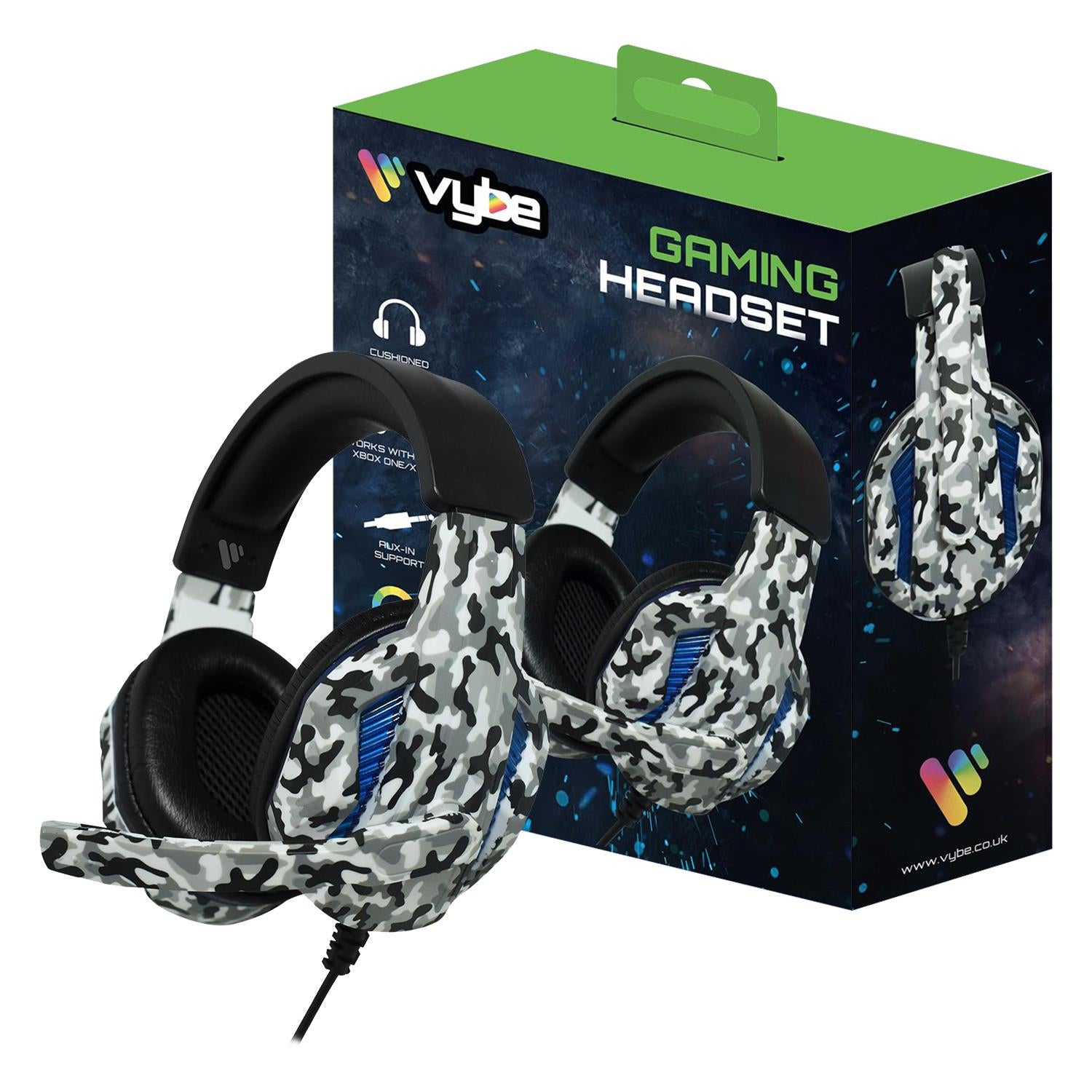 Headset Camo Design For Ps, Xbox & Pc Gaming | Gray