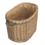 Wicker Oval Rope Handled Log Basket | Large | Brown