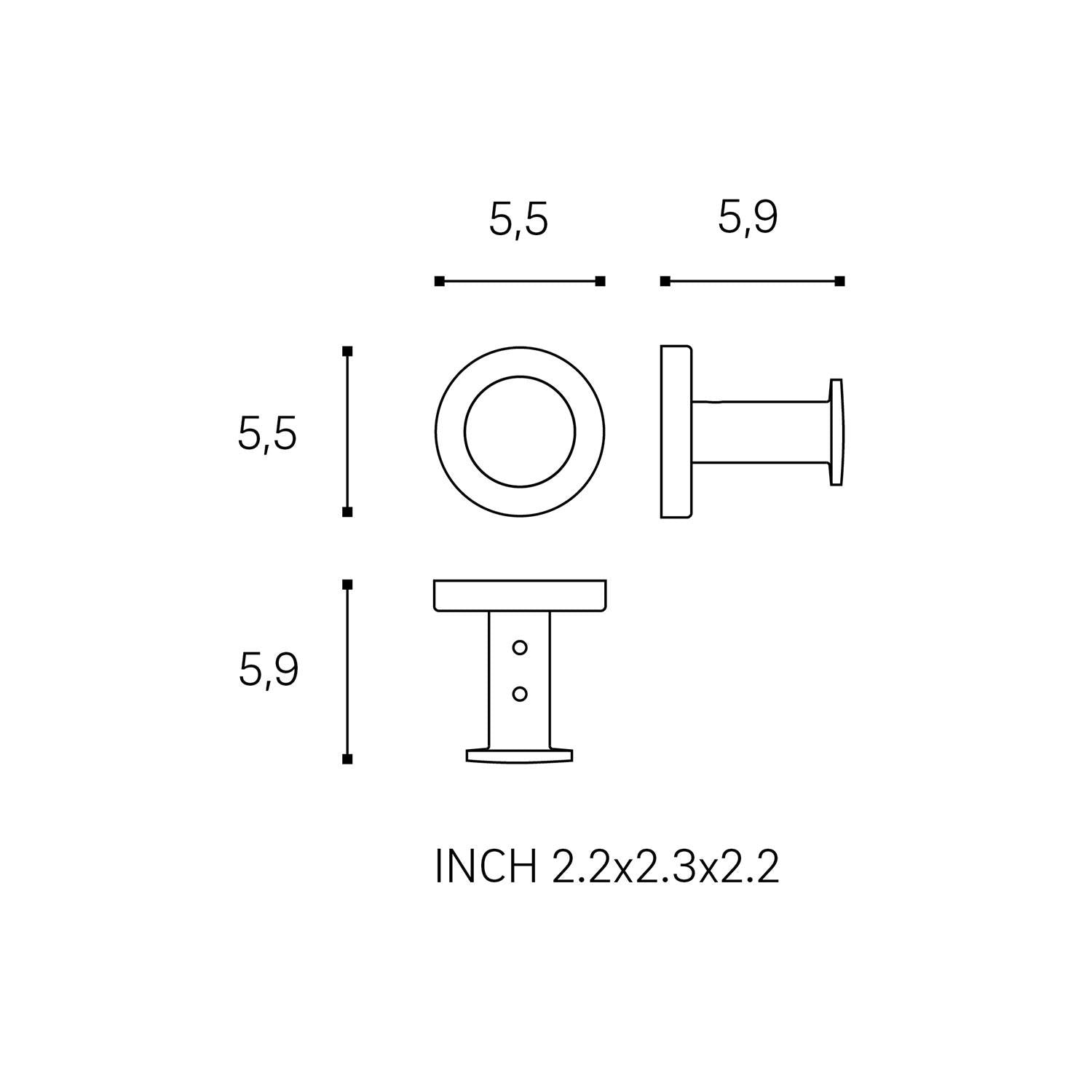 Towel Hook, Robe Hook, Coat Hook, Matt Black, Architect S+ Collection