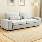 2-seater Chenille Upholstered Sofa With Pillows | Grey