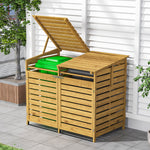 Outdoor Spruce Wood Garbage Can Garden Storage Shed