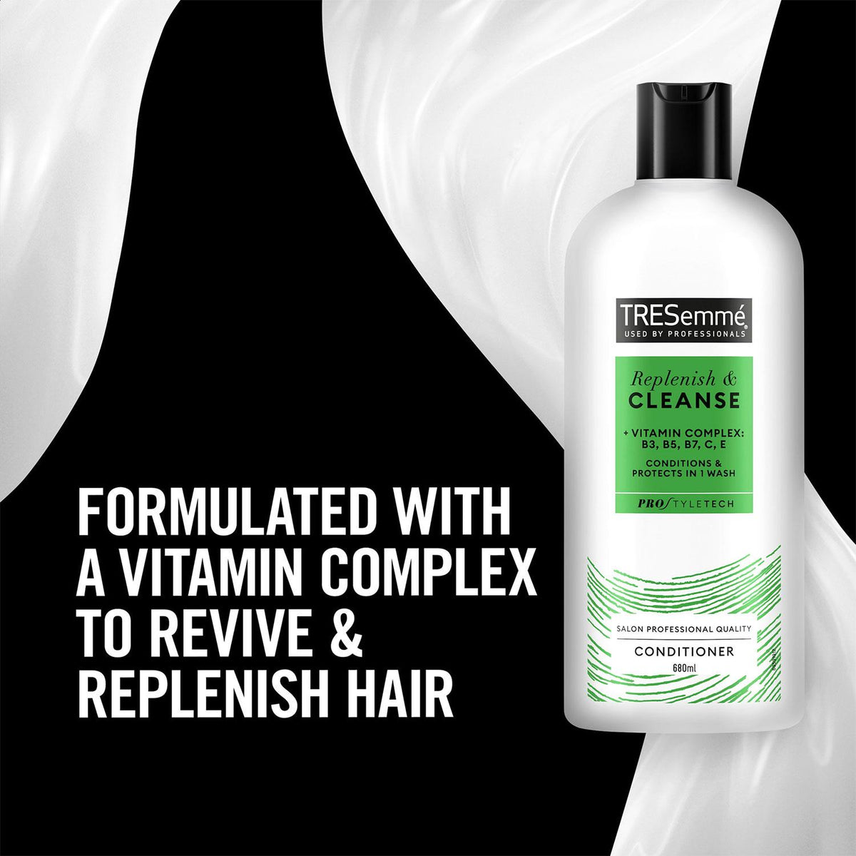Conditioner Replenish & Cleanse With Vitamins Complex B, C & E, 680ml | Set of 3