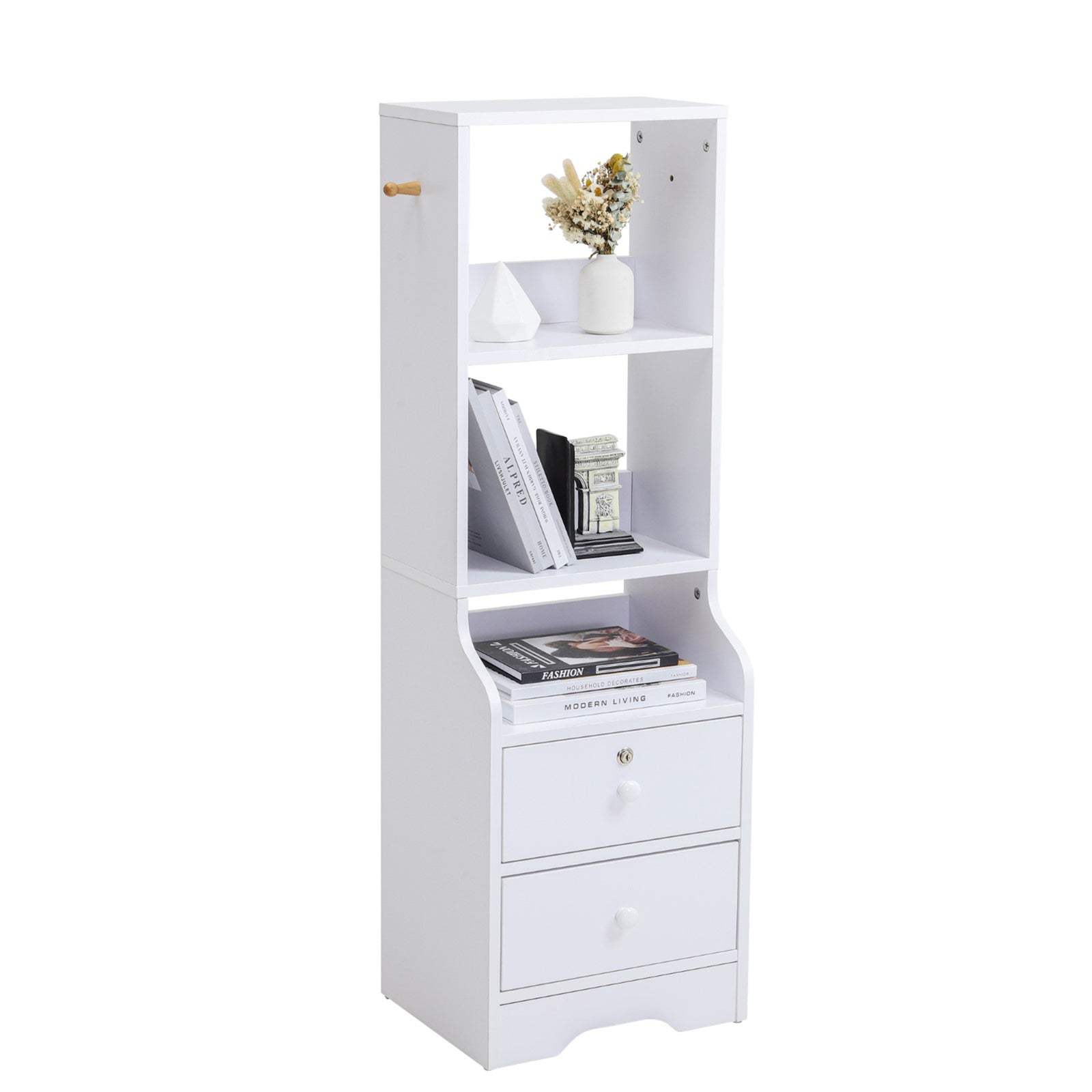 Breeins Modern Bedside Table With 2 Drawers