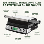 Elite 6-in-1 Contact Grill, Pfas-free Ceramic Non-stick, Adjustable Temperature | Black