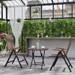Outdoor Folding Rattan Chair, Dining Chair | Set of 2 | Brown