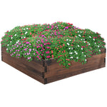 128l Garden Wooden Raised Bed Planter 80x80x22.5cm