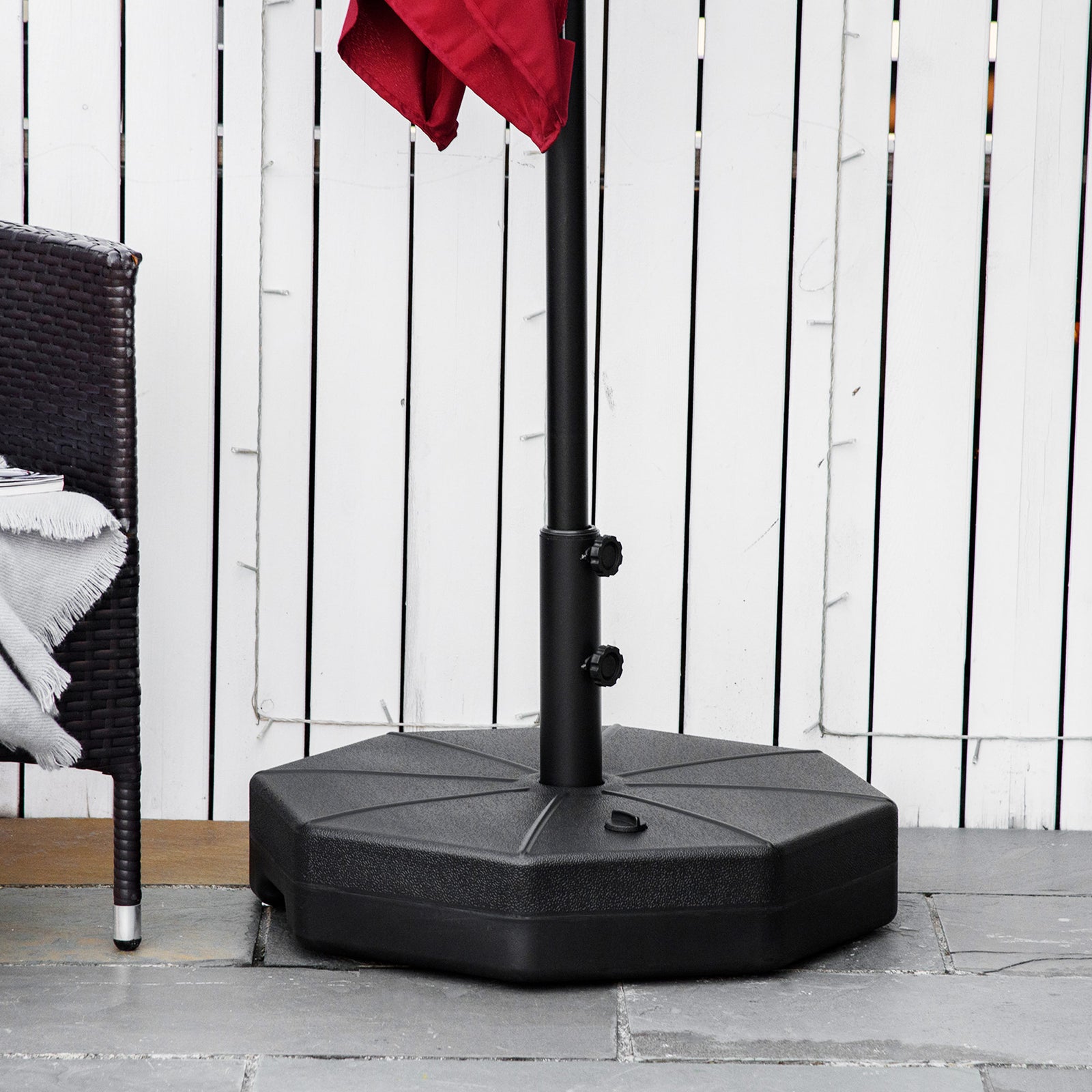 Octagonal Parasol Base Umbrella Stand, Black