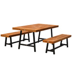 Garden 3 Pieces Acacia Wood Picnic Table And Benches