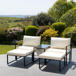 Serano Outdoor 2 Seat Sofa With Centre Table + Stools