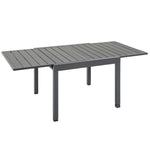 Outsunny Rectangular Extendable Outdoor Dining Table For 4-6, Grey