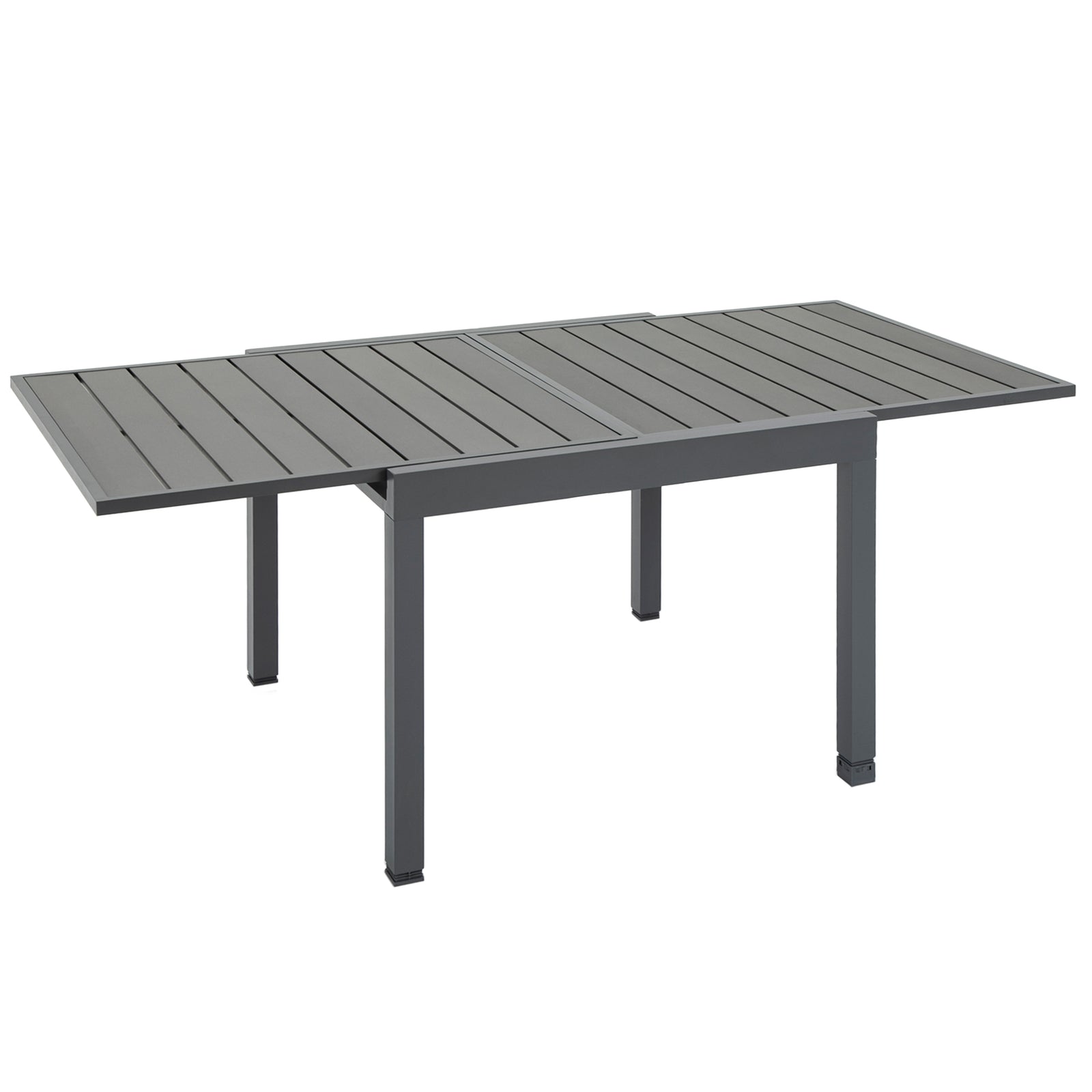 Outsunny Rectangular Extendable Outdoor Dining Table For 4-6, Grey