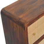 Chestnut Woven Chest, 3 Drawers, Woven Fronts, Brown
